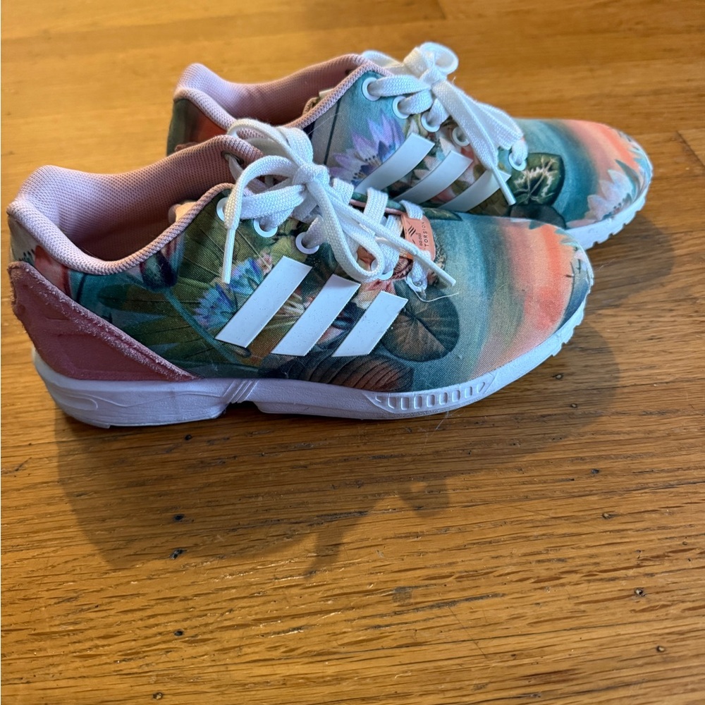 Adidas Multicolor Floral Sneakers with White Stripes